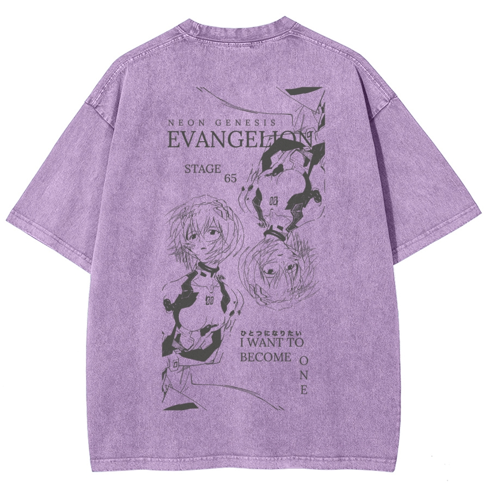 Neon Genesis EvangelionUnisex Fit Washed T-Shirt 2512021623