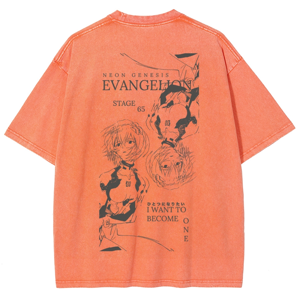 Neon Genesis EvangelionUnisex Fit Washed T-Shirt 2512021623