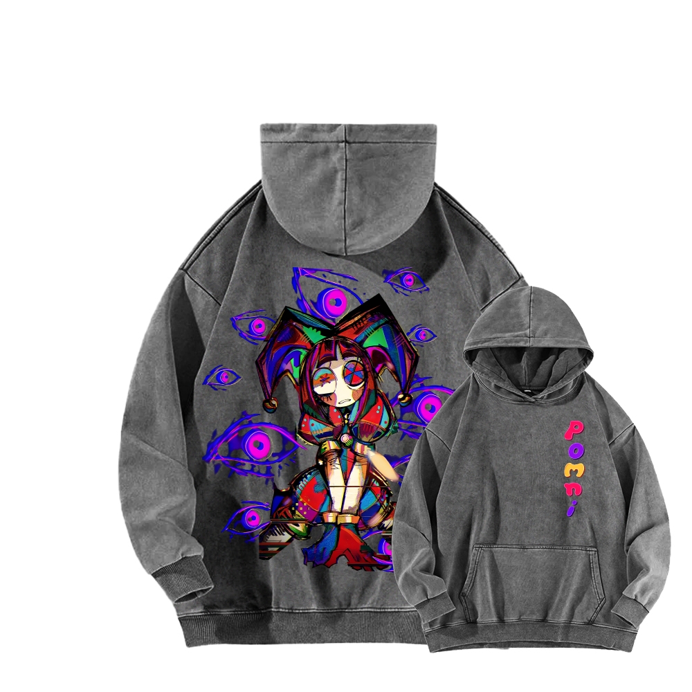 Digital Circus Unisex Washed Hoodie 2512022358