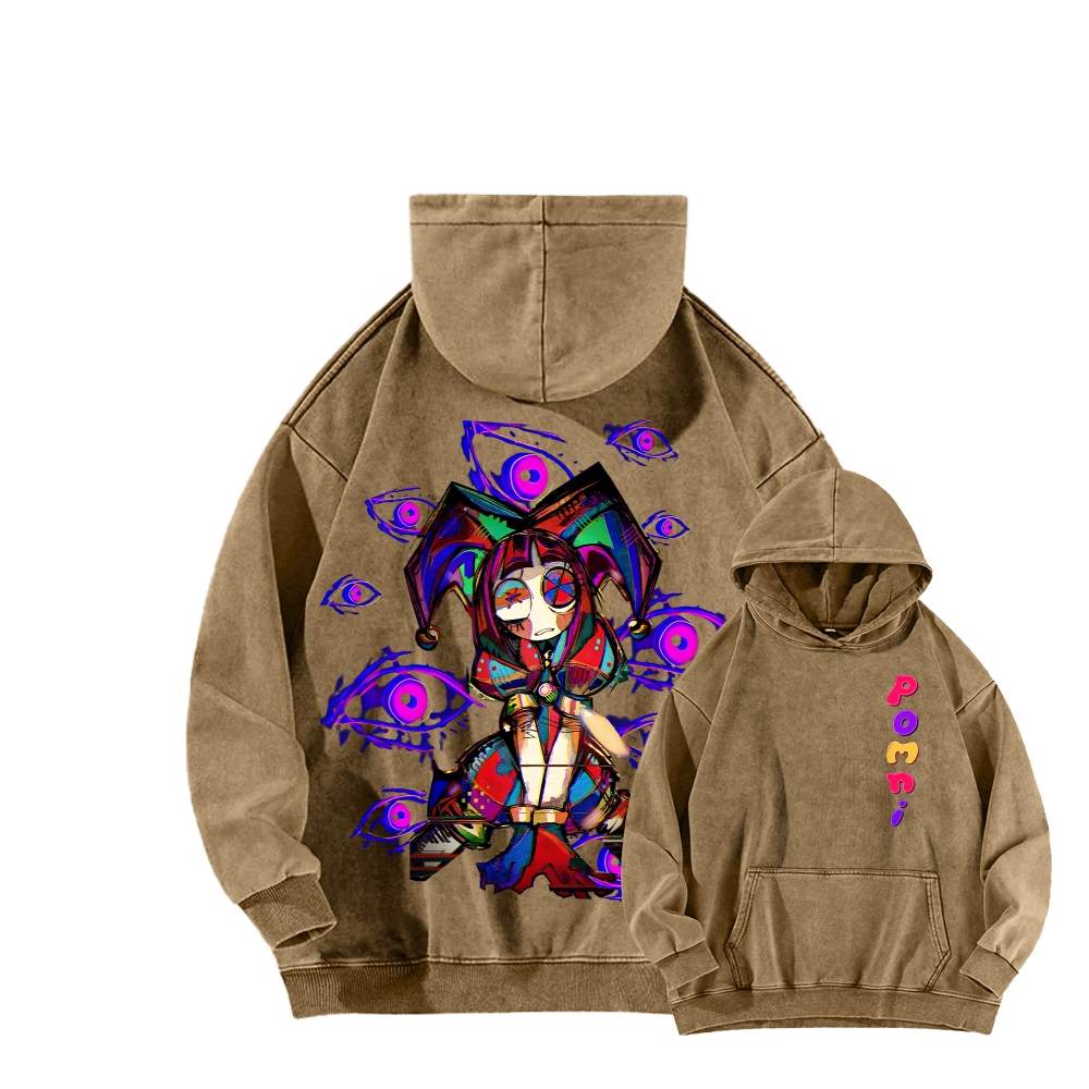 Digital Circus Unisex Washed Hoodie 2512022358