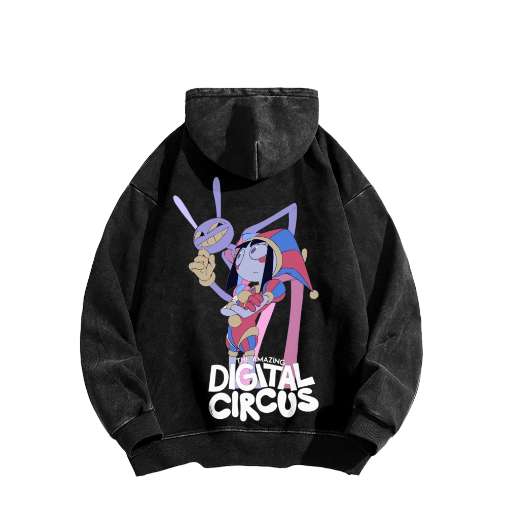 Digital Circus Unisex Washed Hoodie 2601000454