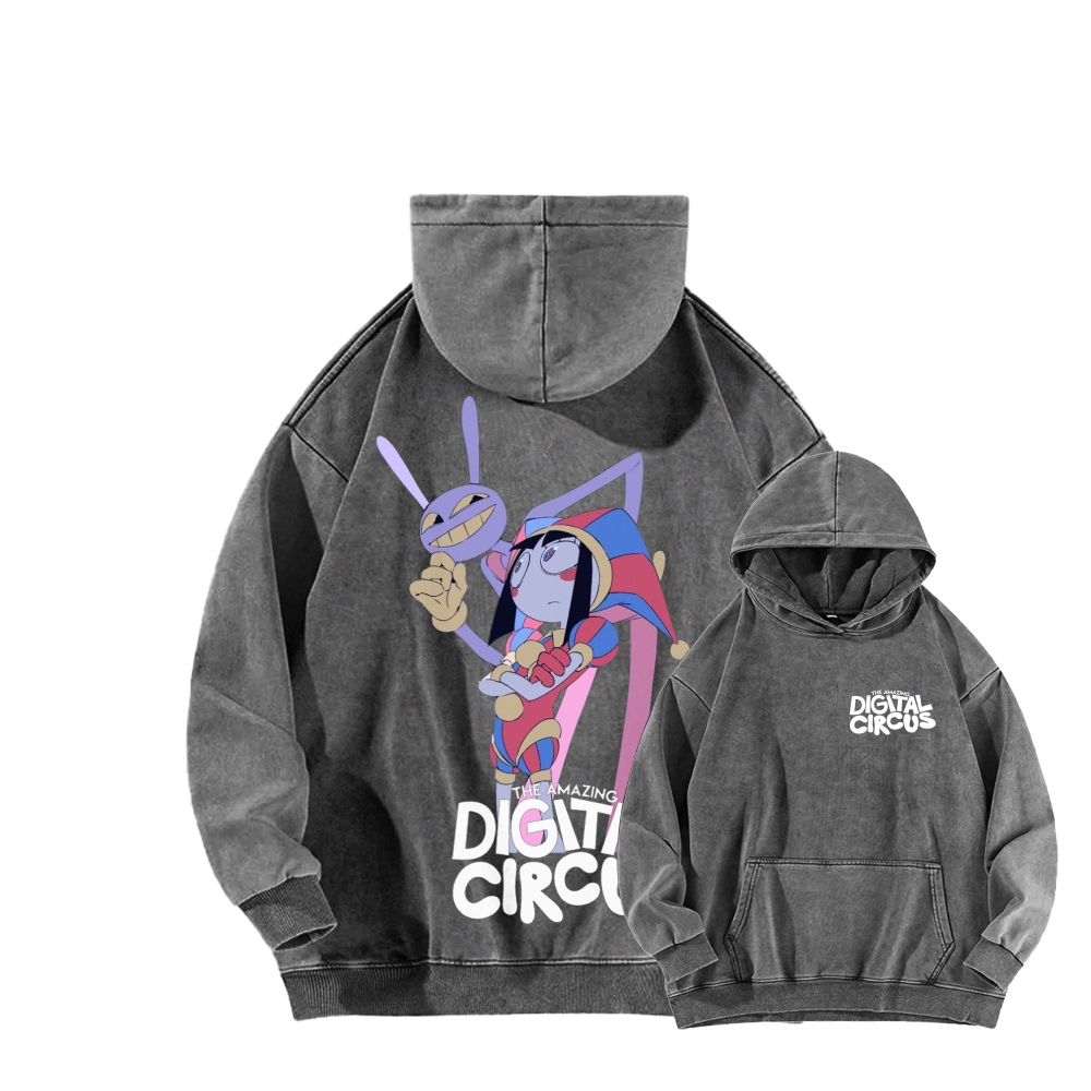 Digital Circus Unisex Washed Hoodie 2601000454