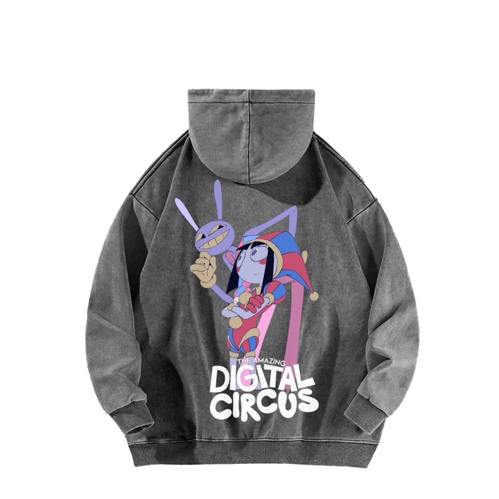 Digital Circus Unisex Washed Hoodie 2601000454