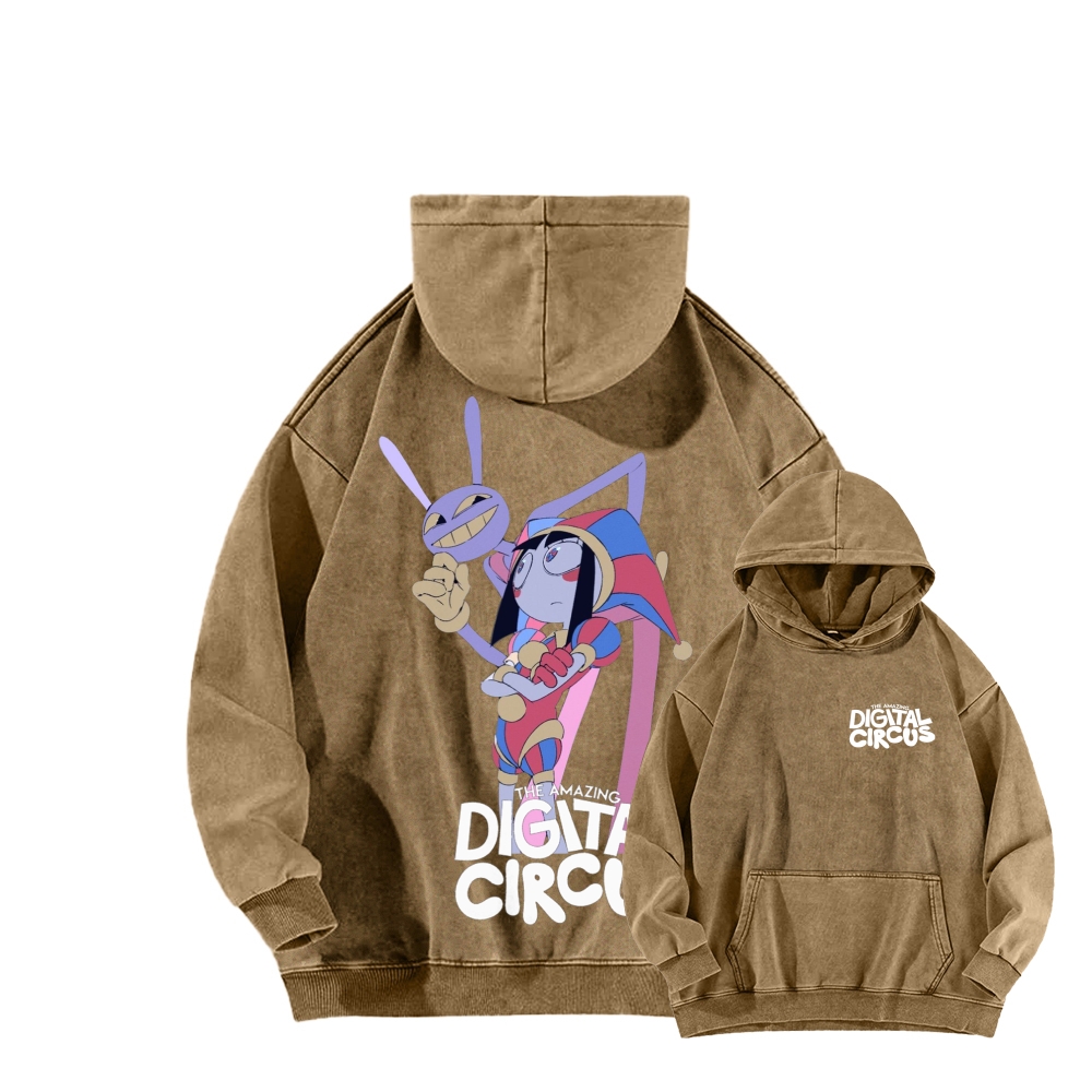 Digital Circus Unisex Washed Hoodie 2601000454