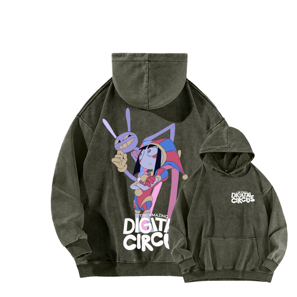 Digital Circus Unisex Washed Hoodie 2601000454