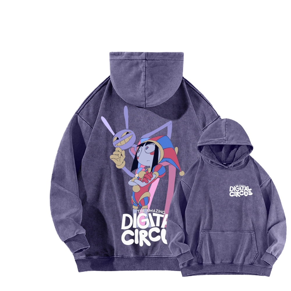 Digital Circus Unisex Washed Hoodie 2601000454