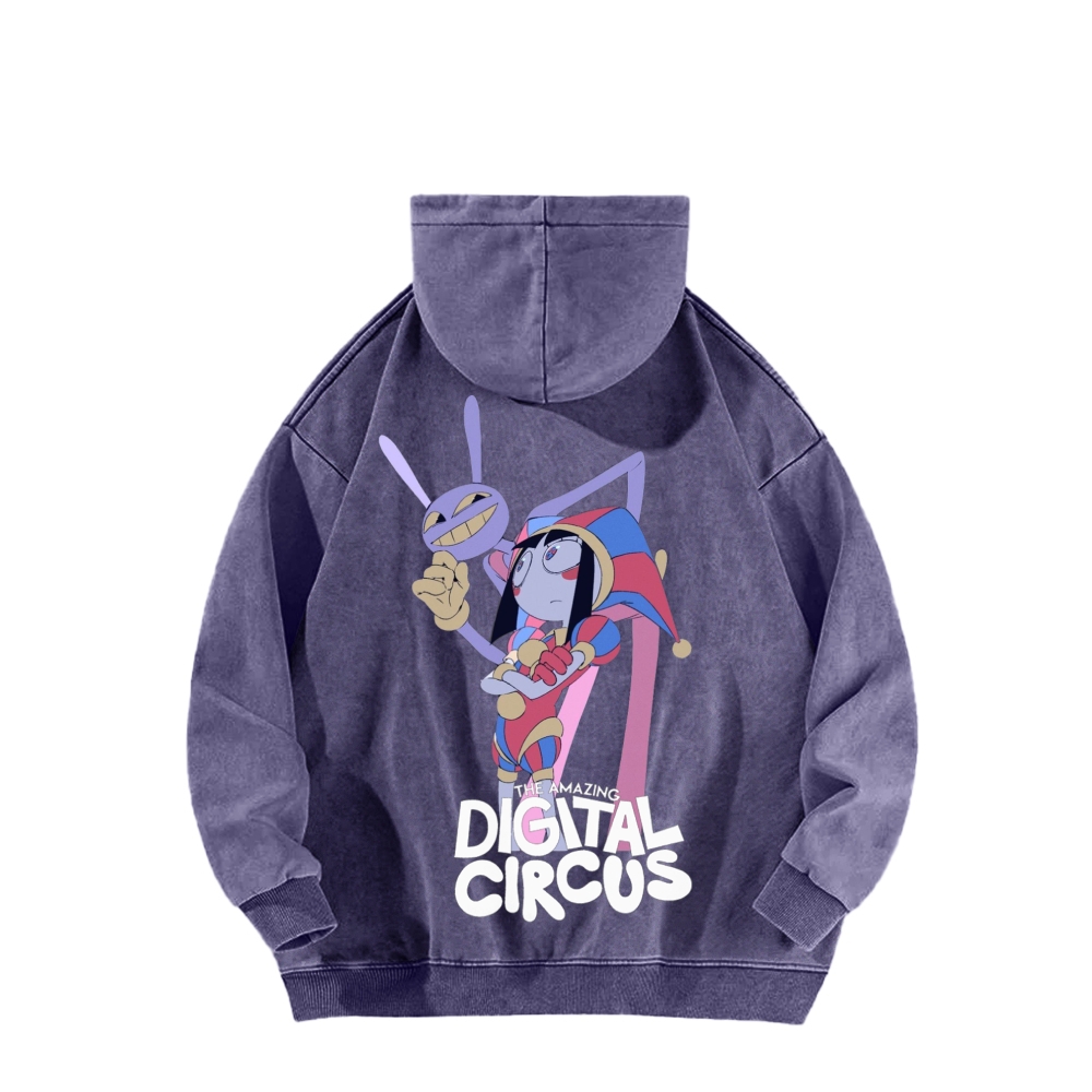 Digital Circus Unisex Washed Hoodie 2601000454