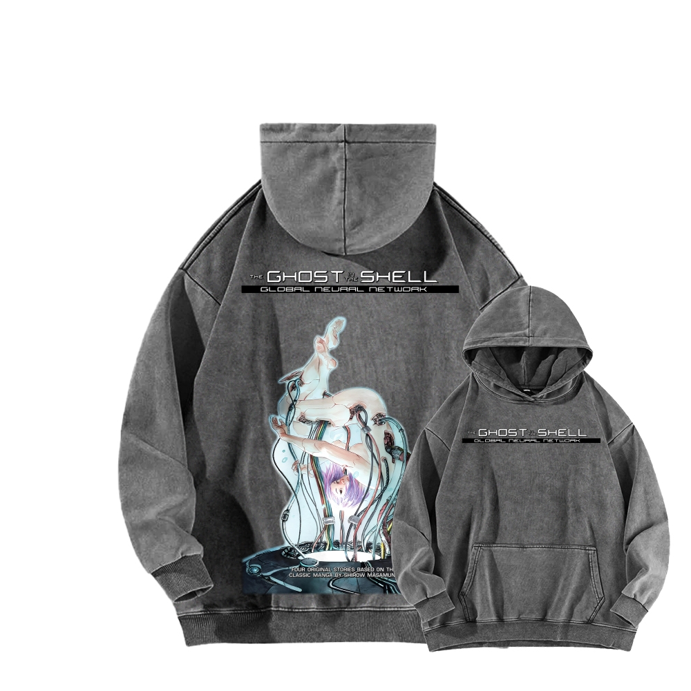 Ghost in the Shell Unisex Washed Hoodie 2601001897