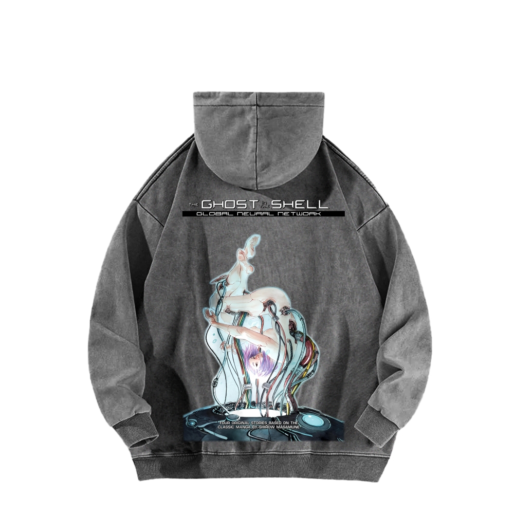 Ghost in the Shell Unisex Washed Hoodie 2601001897