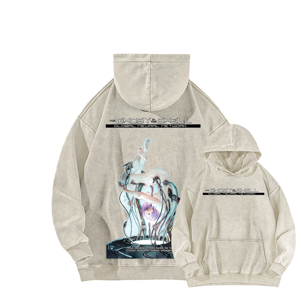 Ghost in the Shell Unisex Washed Hoodie 2601001897