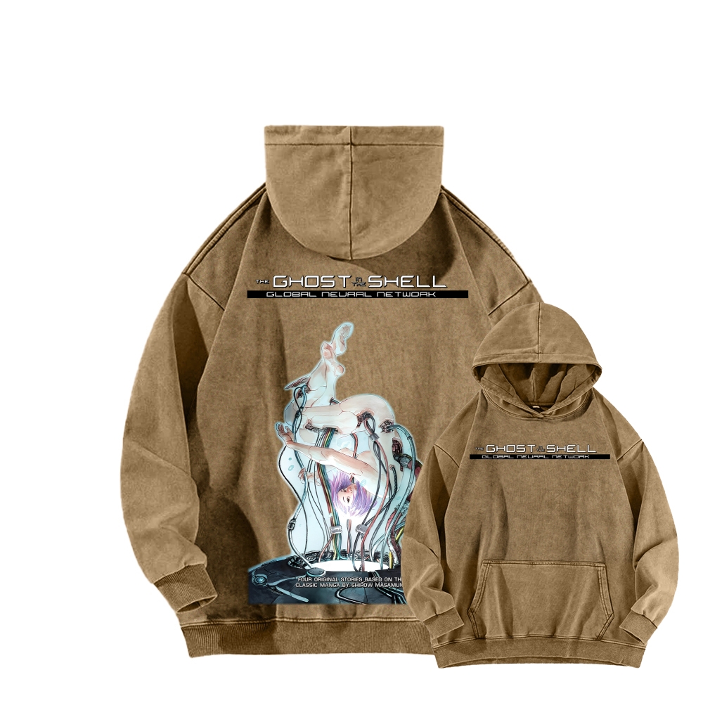 Ghost in the Shell Unisex Washed Hoodie 2601001897