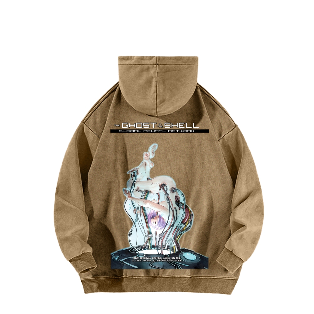 Ghost in the Shell Unisex Washed Hoodie 2601001897