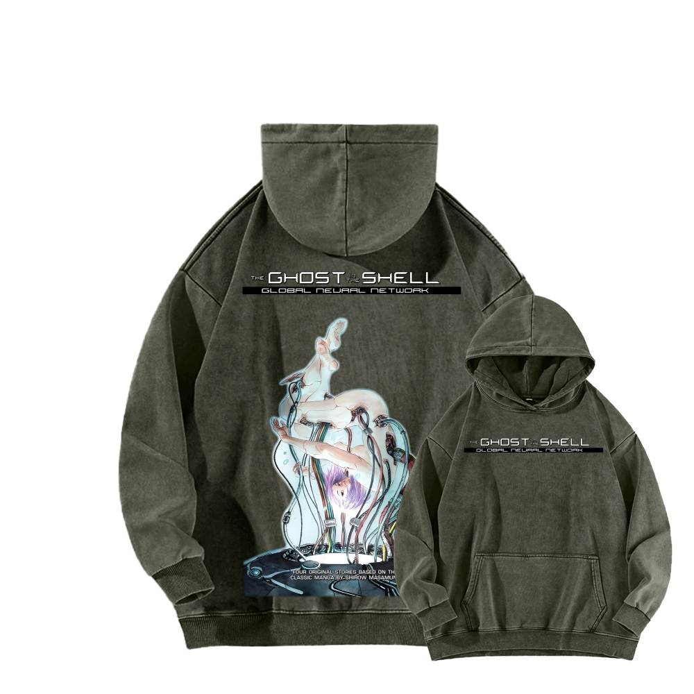Ghost in the Shell Unisex Washed Hoodie 2601001897