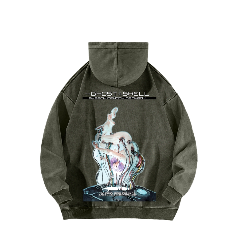 Ghost in the Shell Unisex Washed Hoodie 2601001897