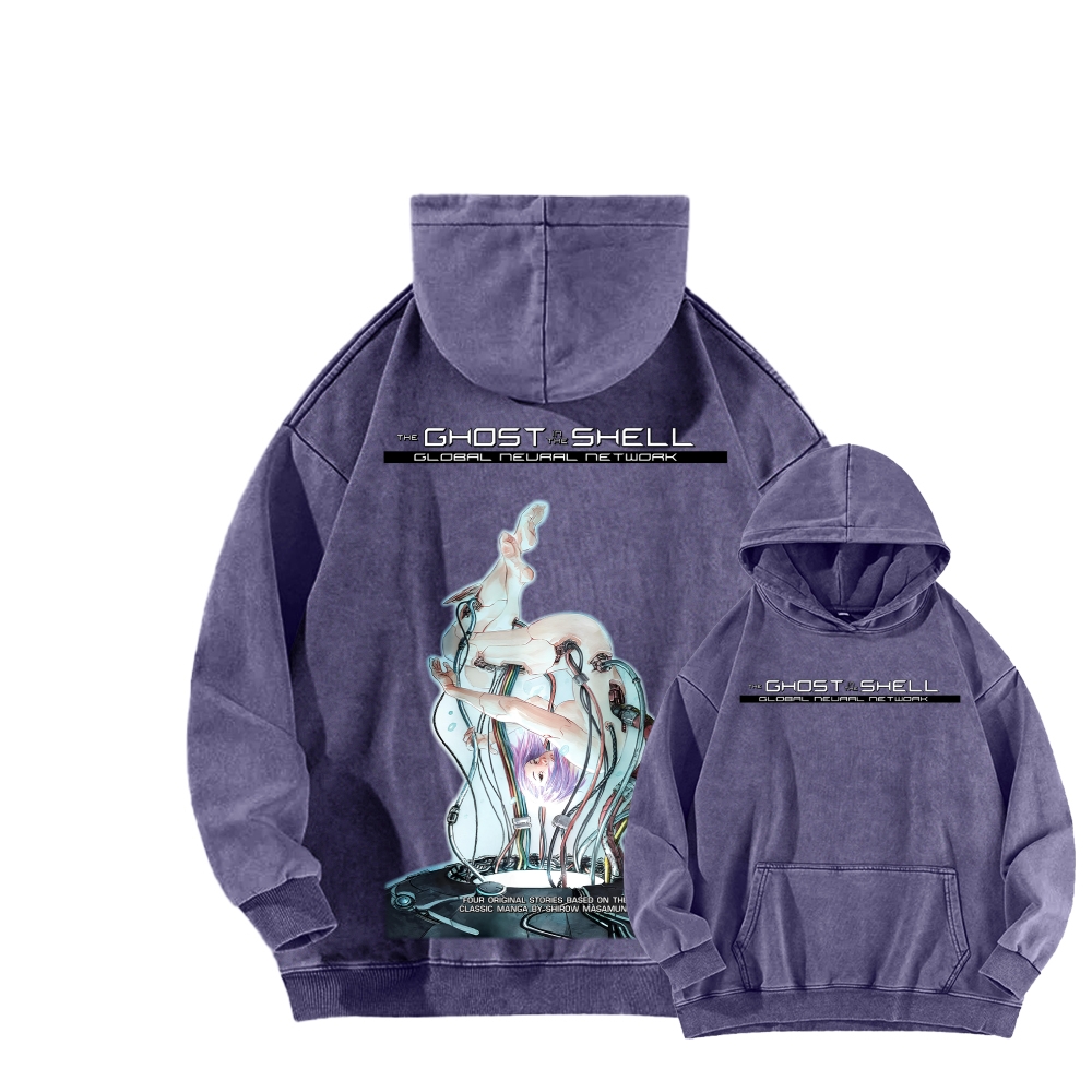Ghost in the Shell Unisex Washed Hoodie 2601001897