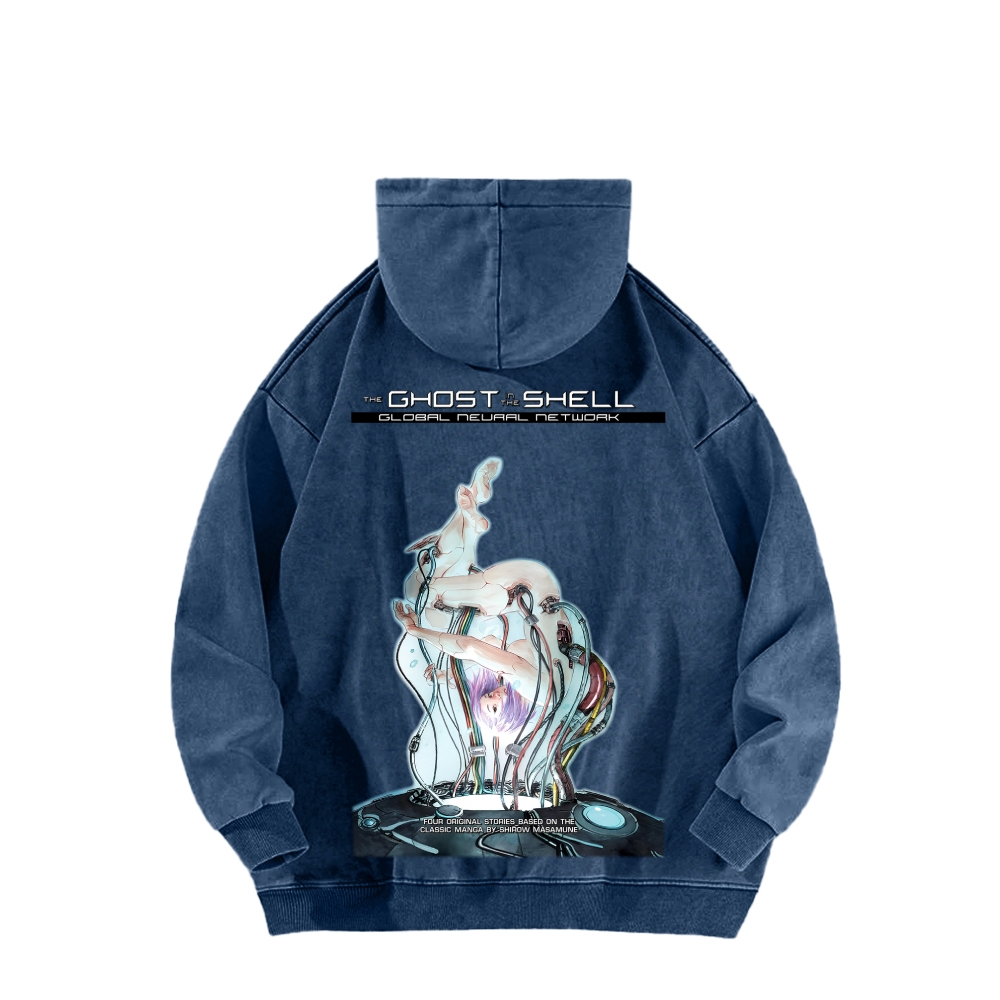 Ghost in the Shell Unisex Washed Hoodie 2601001897