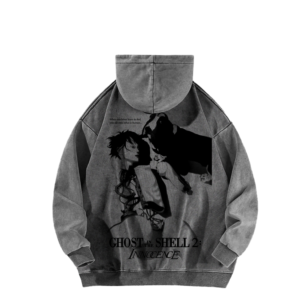 Ghost in the Shell Unisex Washed Hoodie 2601001914