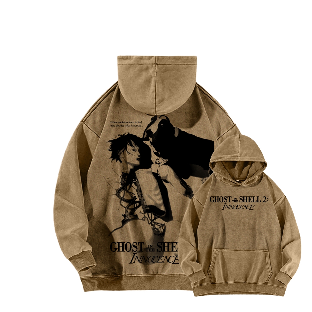 Ghost in the Shell Unisex Washed Hoodie 2601001914