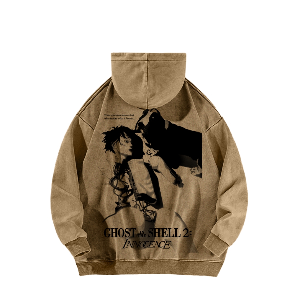 Ghost in the Shell Unisex Washed Hoodie 2601001914