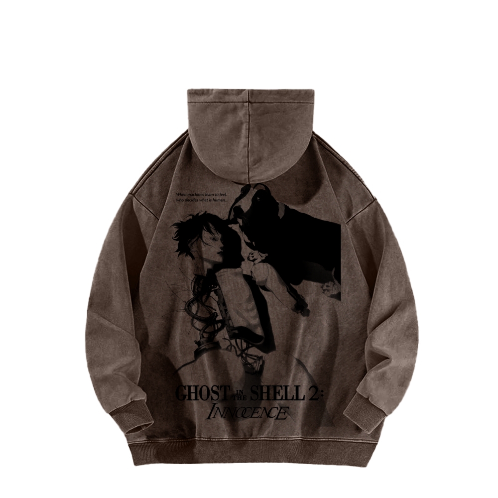 Ghost in the Shell Unisex Washed Hoodie 2601001914