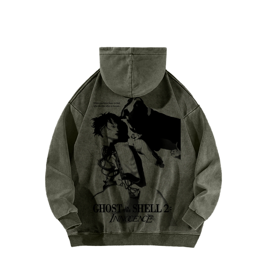 Ghost in the Shell Unisex Washed Hoodie 2601001914