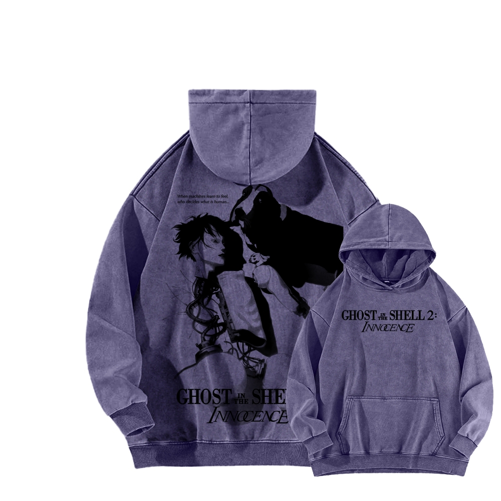Ghost in the Shell Unisex Washed Hoodie 2601001914
