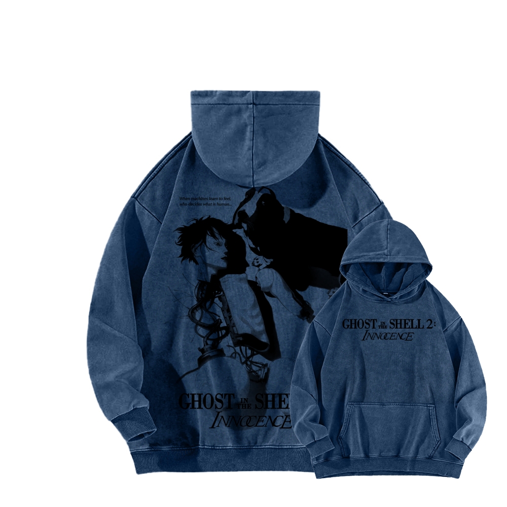 Ghost in the Shell Unisex Washed Hoodie 2601001914