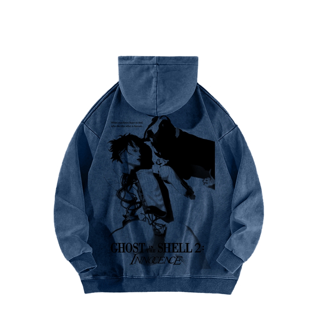 Ghost in the Shell Unisex Washed Hoodie 2601001914