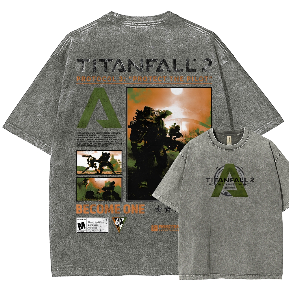 TITANFALL Unisex Fit Washed T-Shirt 2601003431