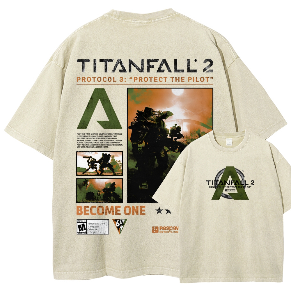 TITANFALL Unisex Fit Washed T-Shirt 2601003431