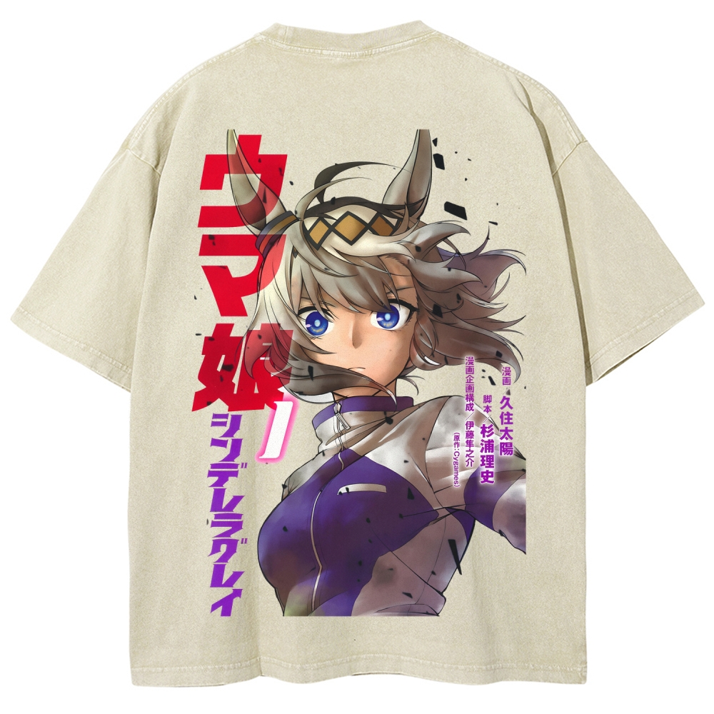 Oguri Cap Unisex Fit Washed T-Shirt 2601003603