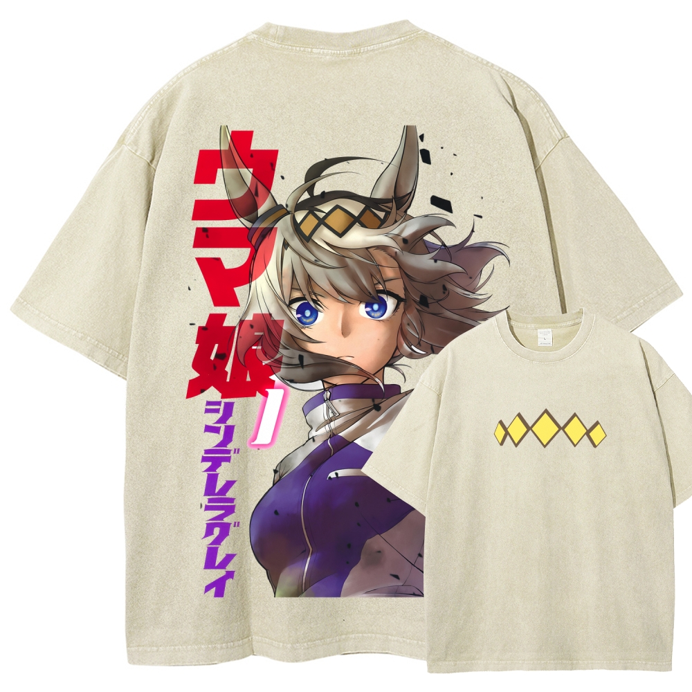 Oguri Cap Unisex Fit Washed T-Shirt 2601003603