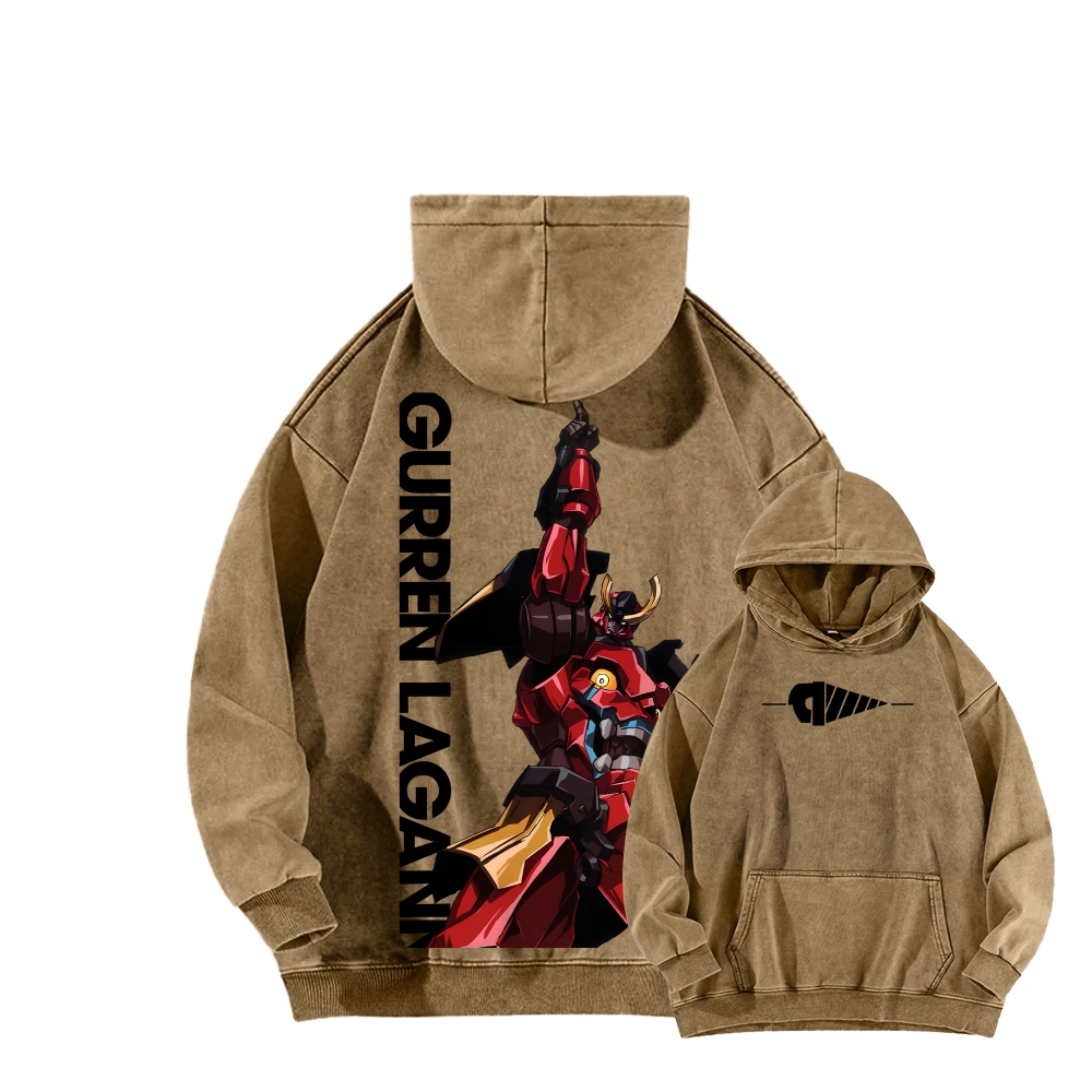 Tengen Toppa Unisex Washed Hoodie 2601005674