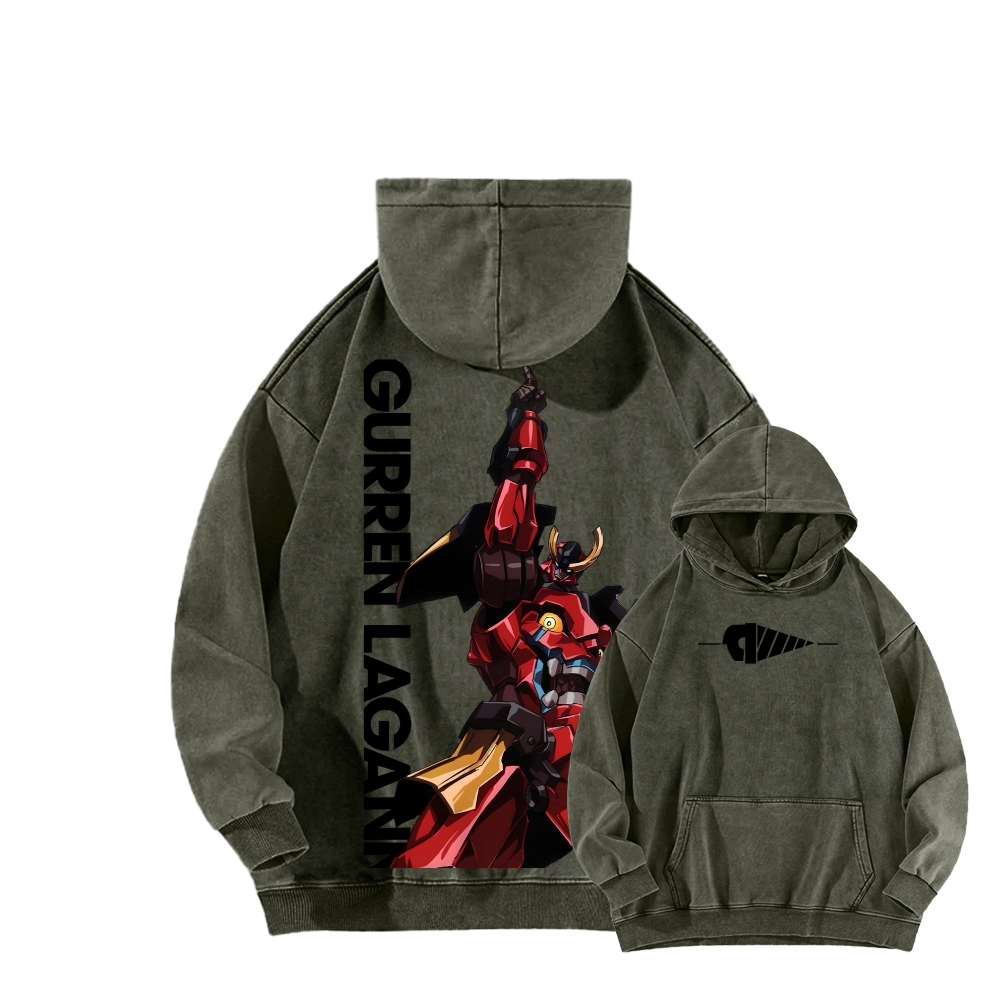 Tengen Toppa Unisex Washed Hoodie 2601005674