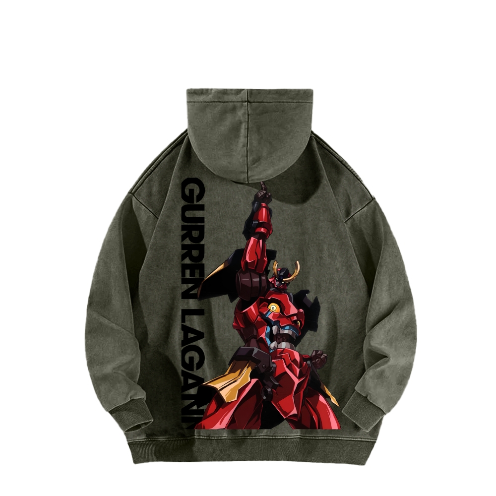 Tengen Toppa Unisex Washed Hoodie 2601005674