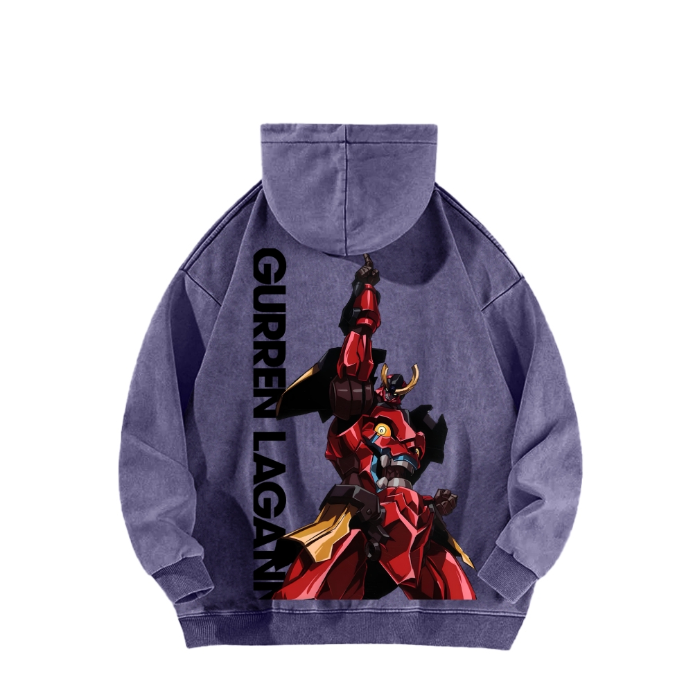 Tengen Toppa Unisex Washed Hoodie 2601005674
