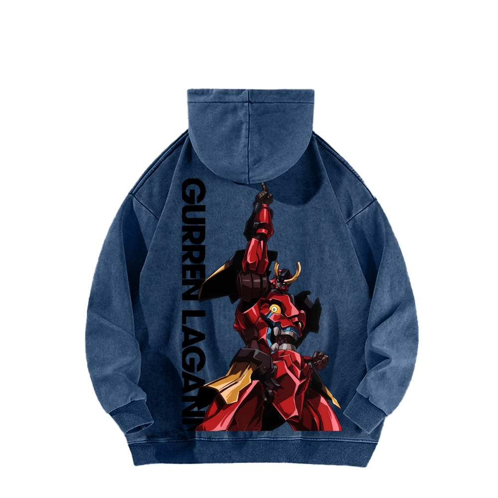 Tengen Toppa Unisex Washed Hoodie 2601005674