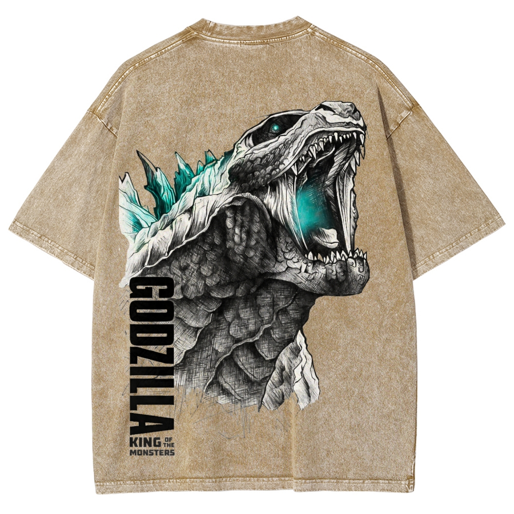 Godzilla Unisex Fit Washed T-Shirt 2601006428