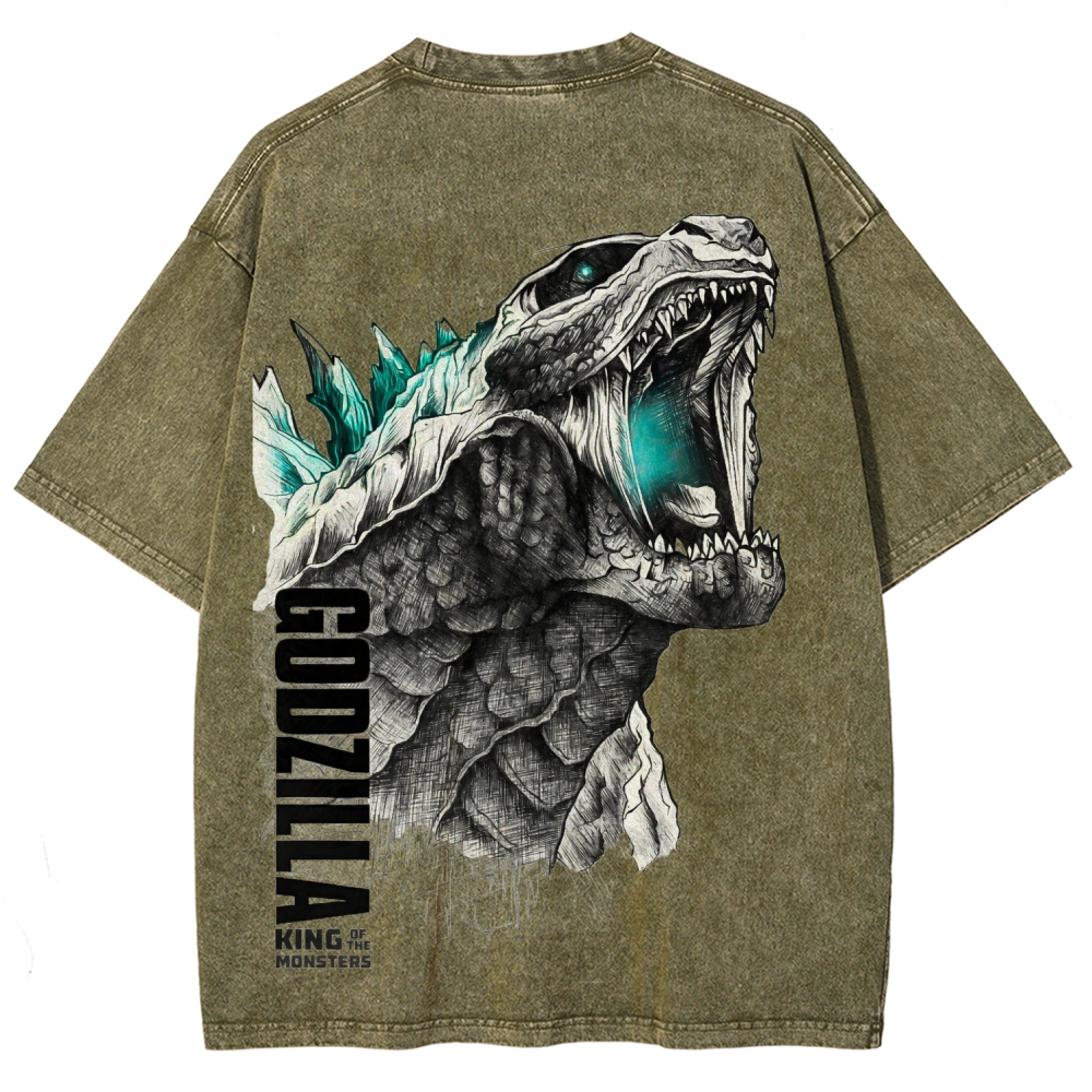 Godzilla Unisex Fit Washed T-Shirt 2601006428