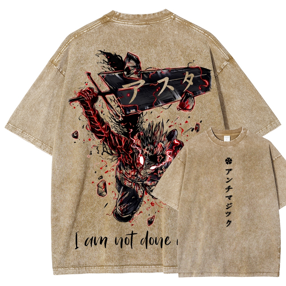 Black Clover Unisex Fit Washed T-Shirt 2601007875