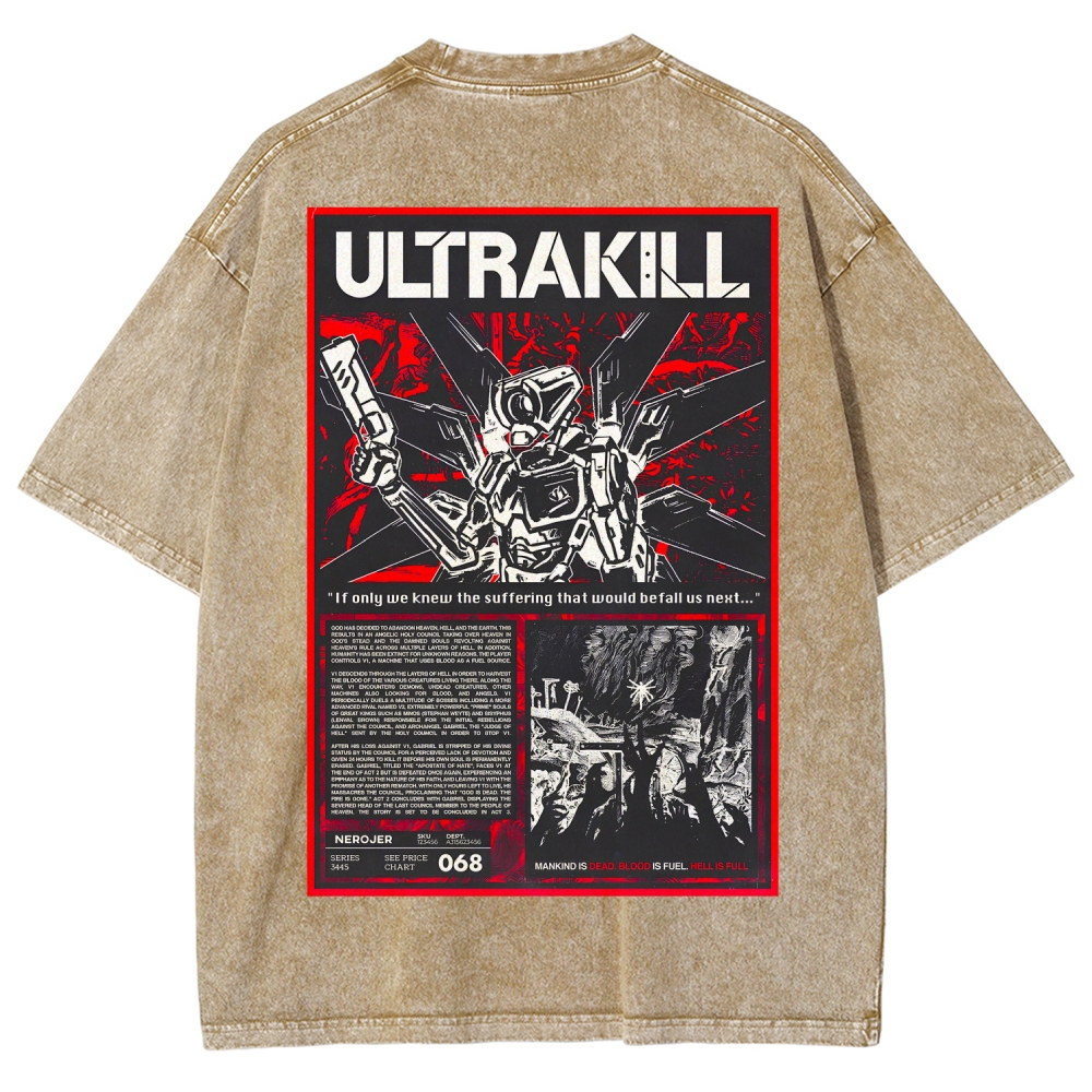Ultrakill Unisex Fit Washed T-Shirt 2601009437