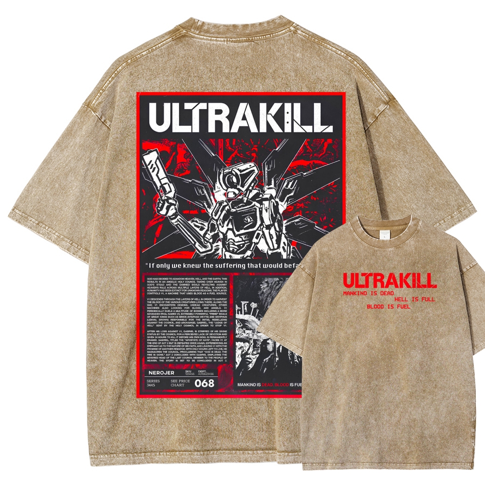 Ultrakill Unisex Fit Washed T-Shirt 2601009437