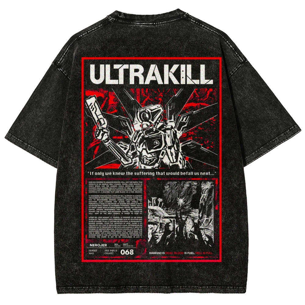 Ultrakill Unisex Fit Washed T-Shirt 2601009437