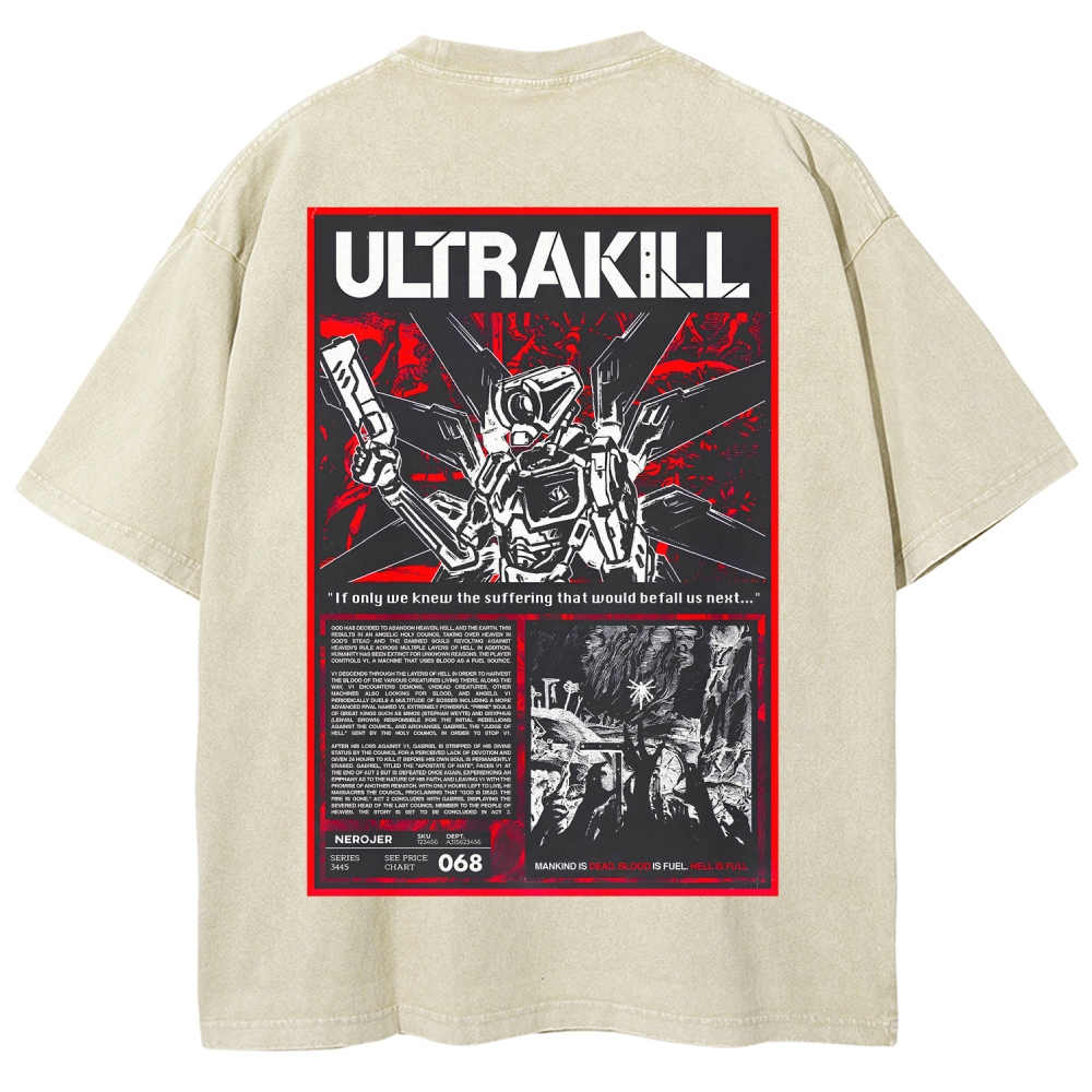 Ultrakill Unisex Fit Washed T-Shirt 2601009437