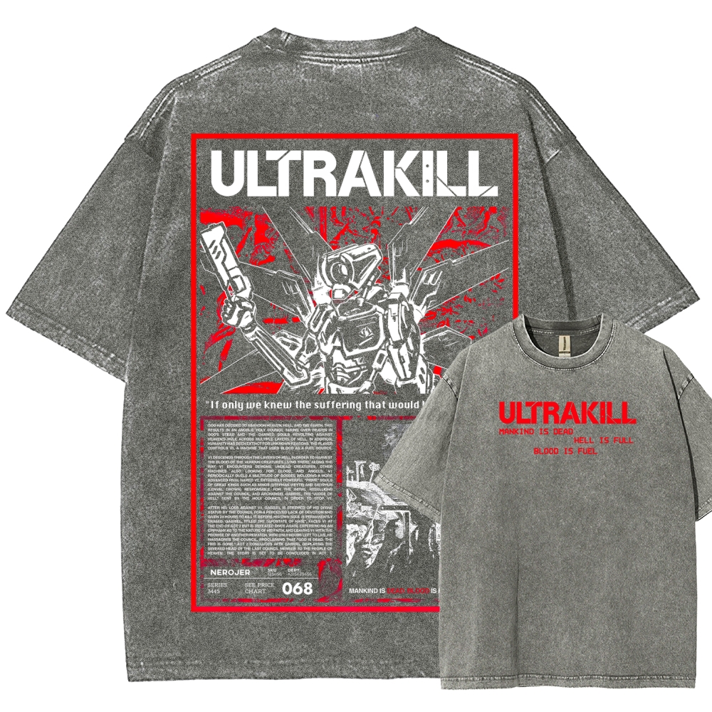 Ultrakill Unisex Fit Washed T-Shirt 2601009437