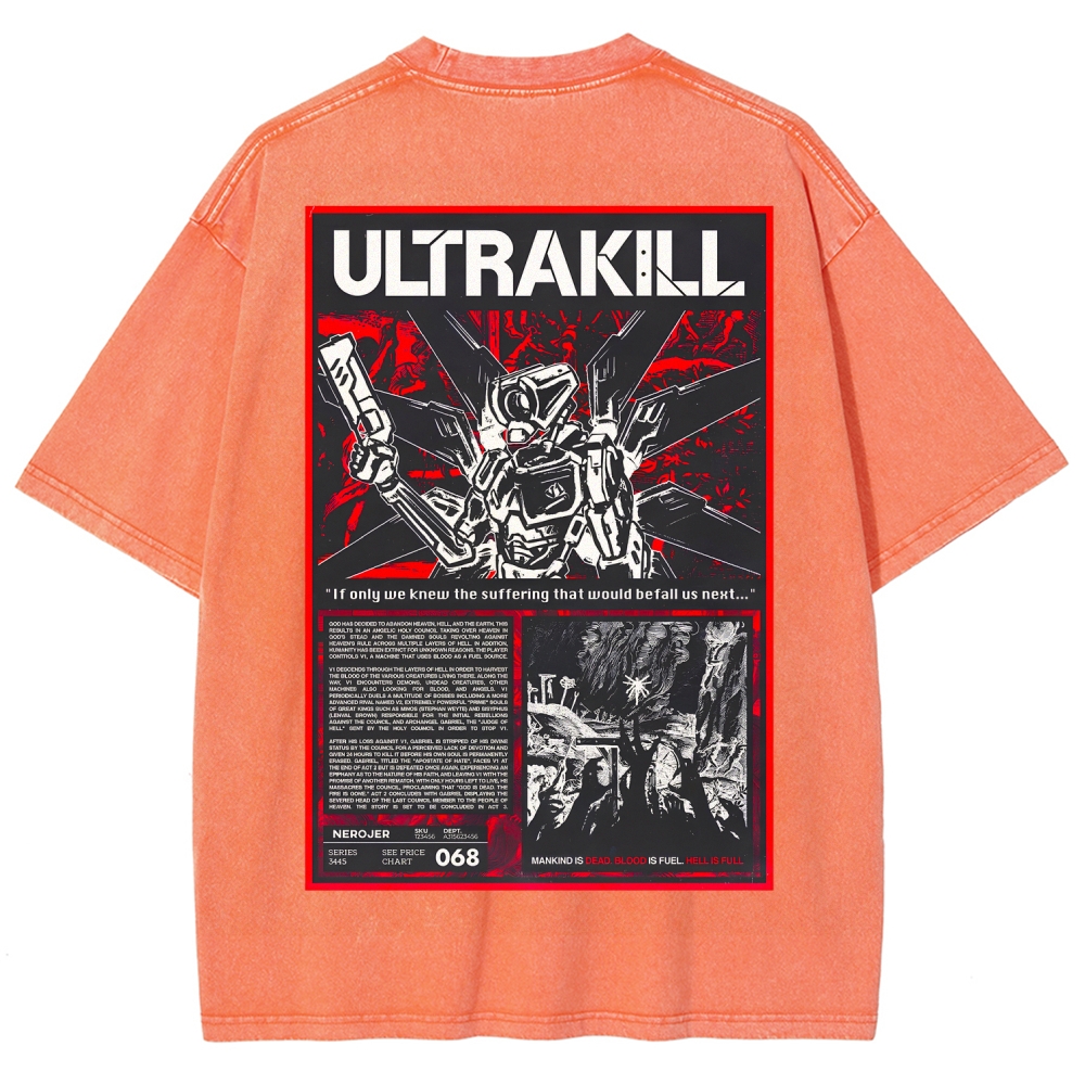 Ultrakill Unisex Fit Washed T-Shirt 2601009437