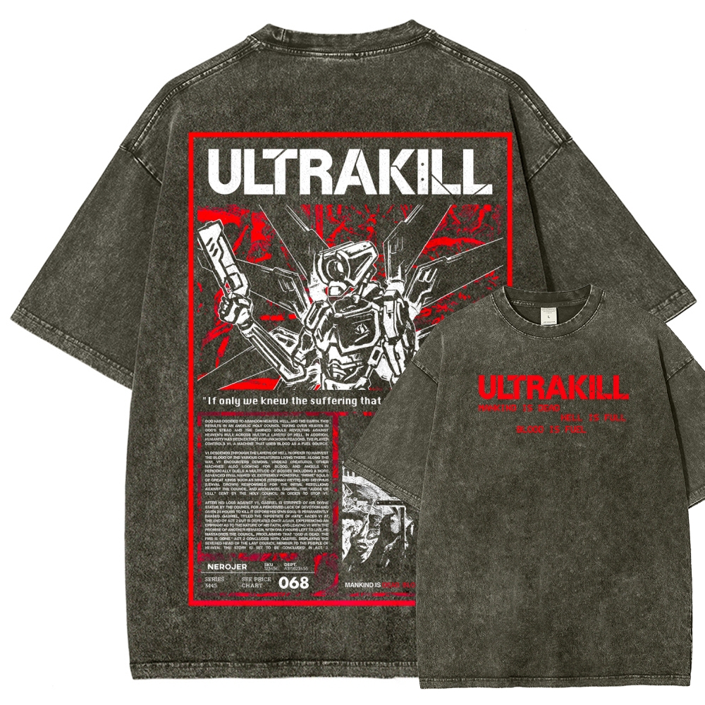Ultrakill Unisex Fit Washed T-Shirt 2601009437