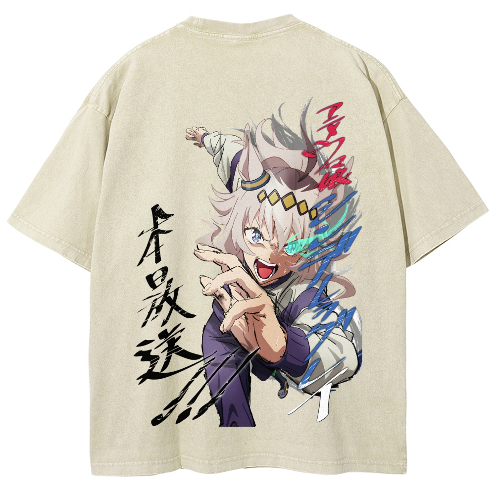 Oguri Cap Unisex Fit Washed T-Shirt 2601011236