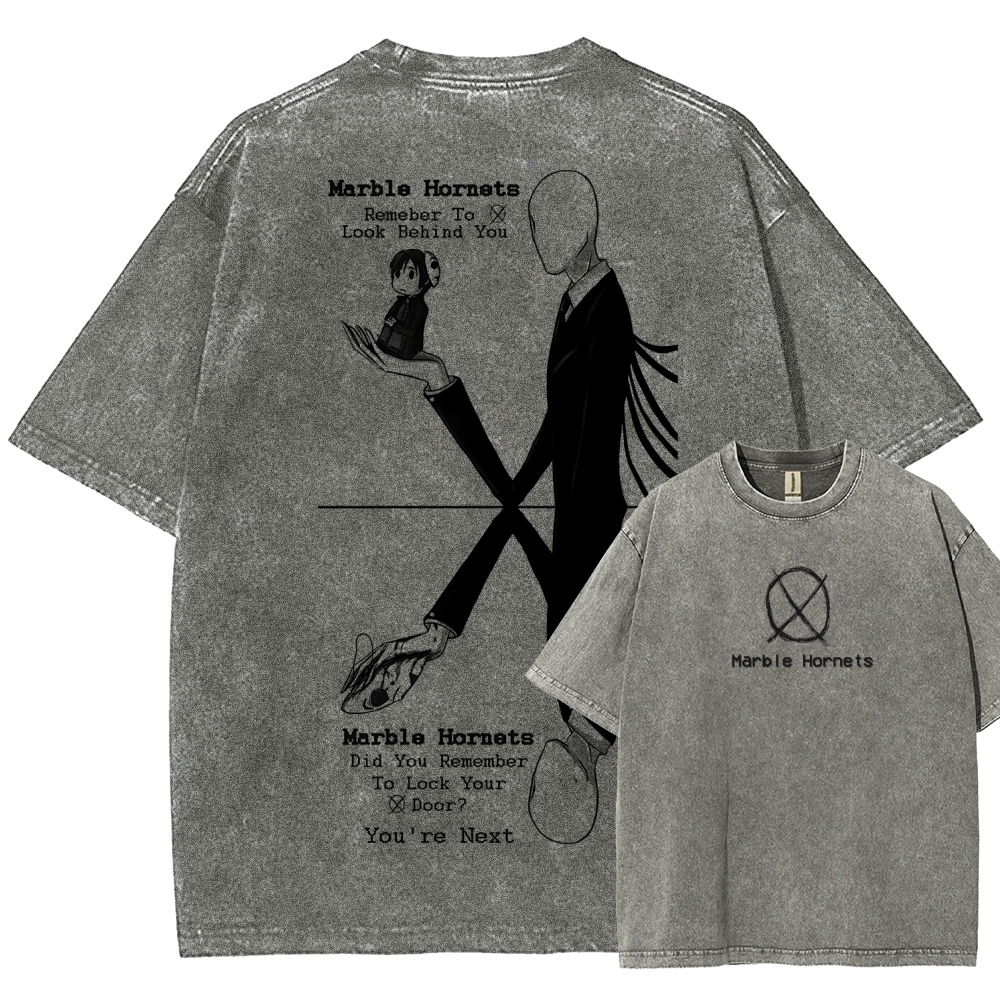 Marble Hornets Unisex Fit Washed T-Shirt 2601012639