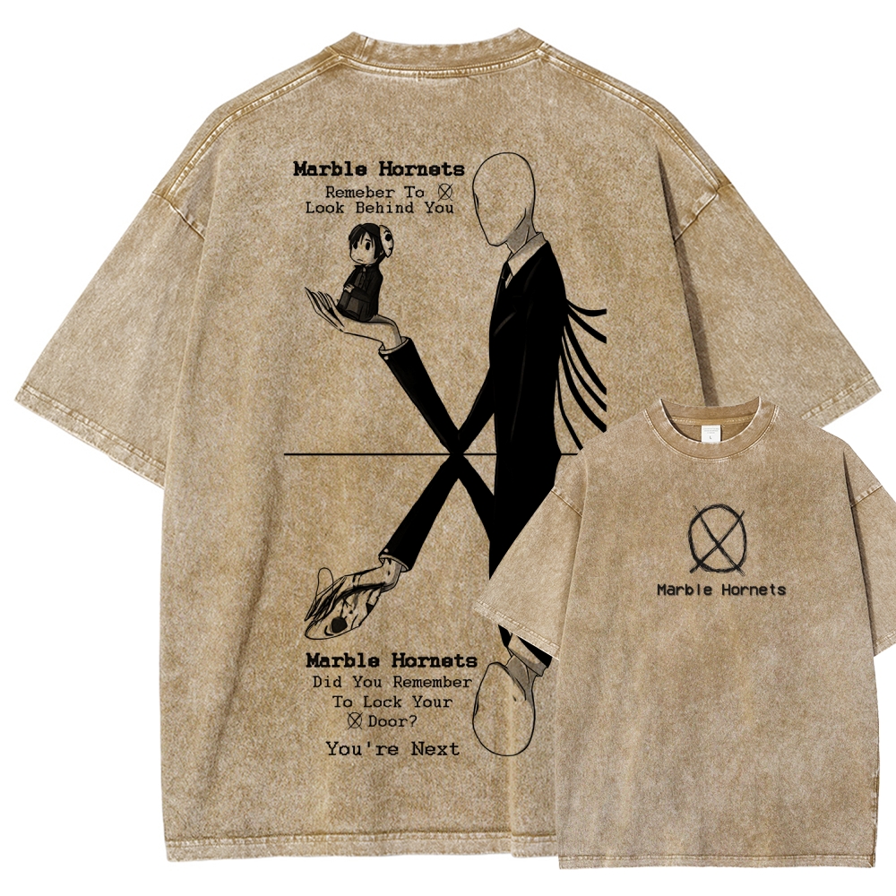 Marble Hornets Unisex Fit Washed T-Shirt 2601012639